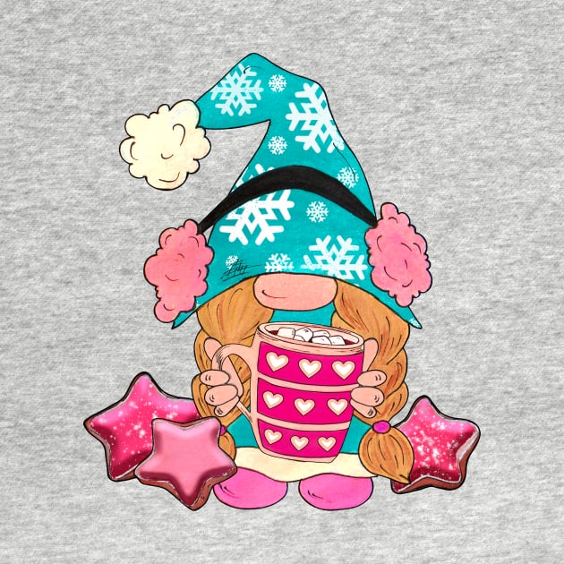 Cute Gnome with Hot Cocoa by Designs by Ira